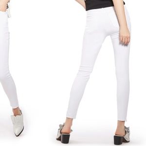 Topshop Jamie Raw Hem white high waisted Skinny Jeans. W28 L32 (fits like 27W)